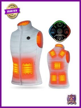 KOVNLO Heated Vest Women 8 Heating Zones USB Smart Controller